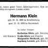 Klein Hermann 1905-1974 Todesanzeige